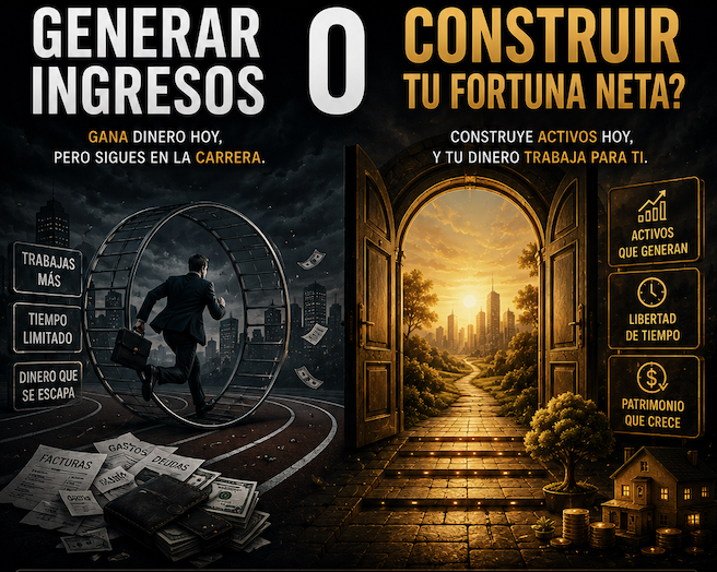 ¿Estás enfocado en generar ingresos o en construir tu fortuna neta?